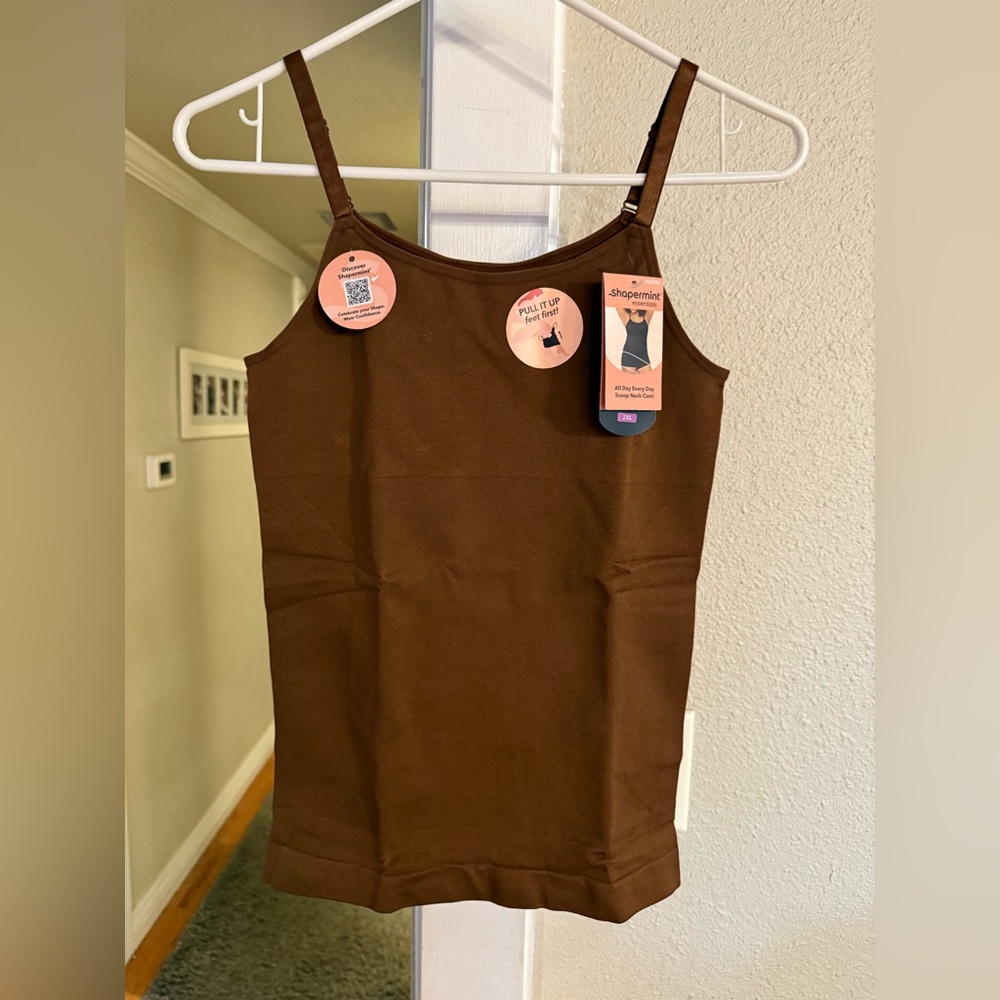 Shapermint All Day Every Day Scoop Neck Cami Brown size XXL